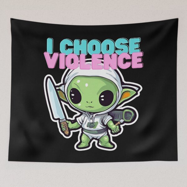 Item preview, Baby Alien Choosing Violence designed and sold by CosmicVenture.