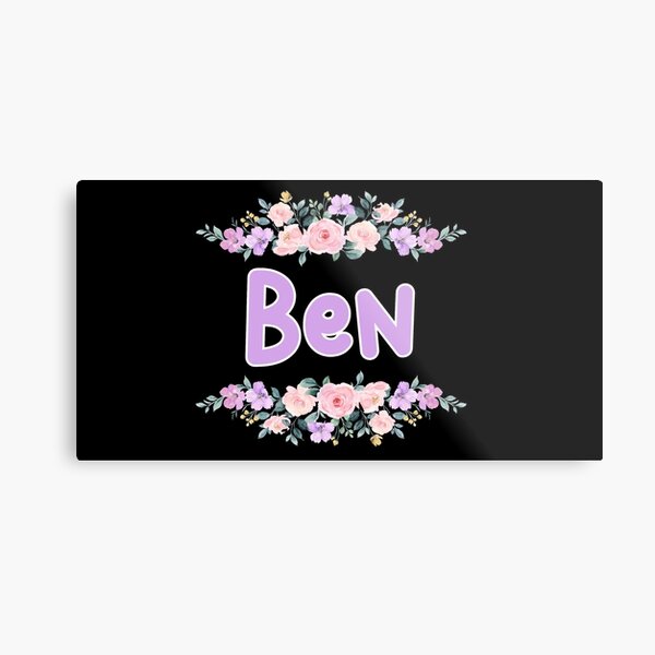 Item preview, Purple Flower Ben Name Label (Black) designed and sold by NormadWorld.