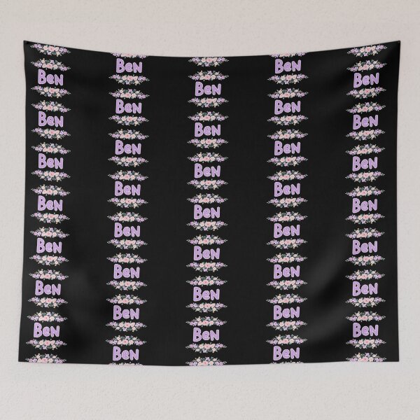 Item preview, Purple Flower Ben Name Label (Black) designed and sold by NormadWorld.