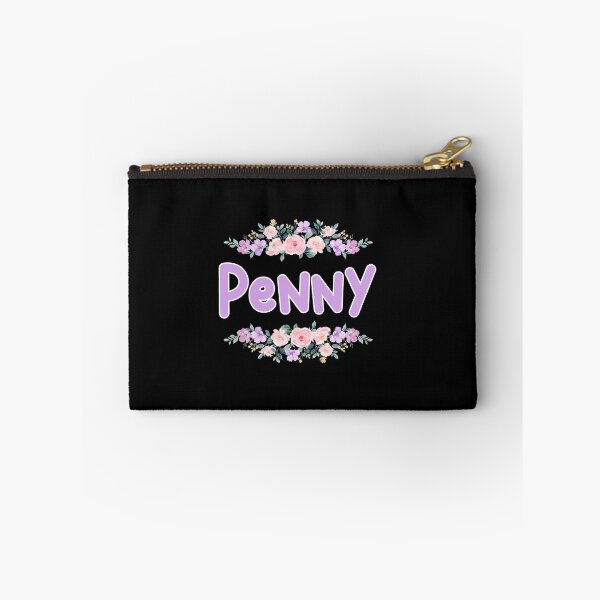 Item preview, Purple Flower Penny Name Label (Black) designed and sold by NormadWorld.