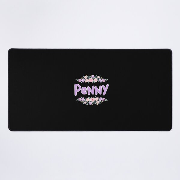 Item preview, Purple Flower Penny Name Label (Black) designed and sold by NormadWorld.