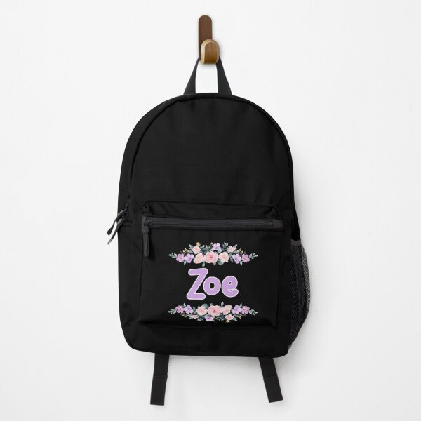 Item preview, Purple Flower Zoe Name Label (Black) designed and sold by NormadWorld.