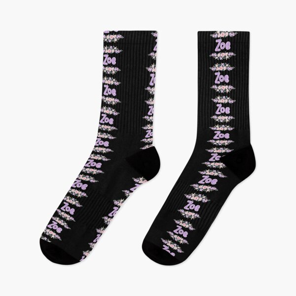 Item preview, Purple Flower Zoe Name Label (Black) designed and sold by NormadWorld.