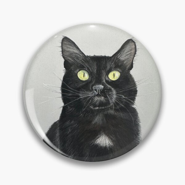 Item preview, Copie de Black cat yellow eyes original pastel drawing designed and sold by ROXANEDS.