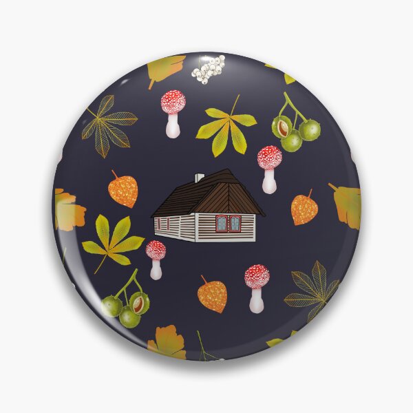 Item preview, Czech cottage life, night, nature pattern designed and sold by Naty Design Prague.
