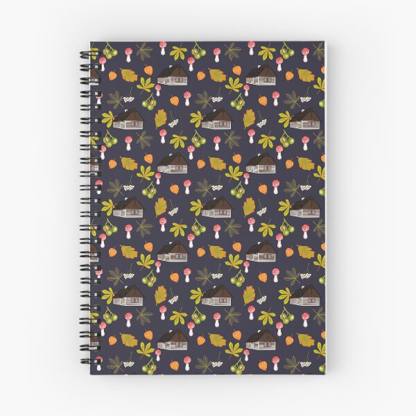 Item preview, Czech cottage life, night, nature pattern designed and sold by Naty Design Prague.