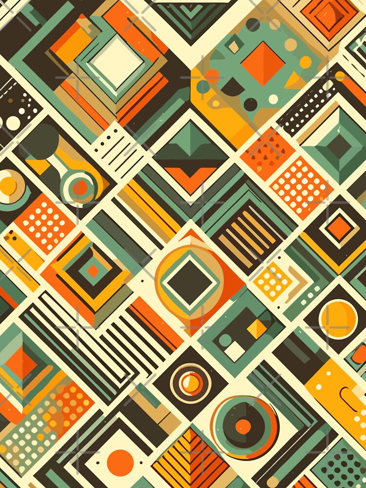 Thumbnail 4 of 4, iPhone Case, Colorful Retro Abstract Pattern designed and sold by GraphicsClub.