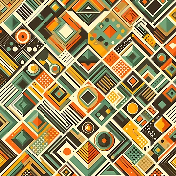 Artwork thumbnail, Colorful Retro Abstract Pattern  by GraphicsClub