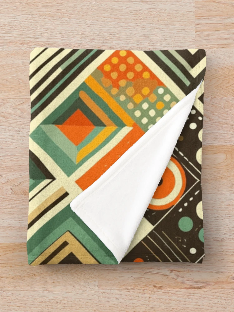 Thumbnail 3 of 6, Throw Blanket, Colorful Retro Abstract Pattern designed and sold by GraphicsClub.