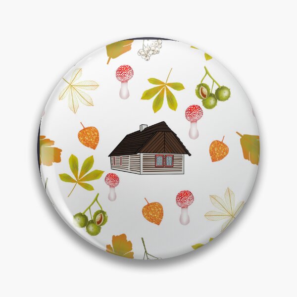 Item preview, Czech cottage life, white, nature pattern designed and sold by Naty Design Prague.