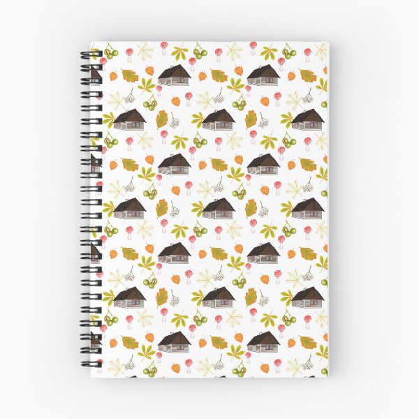 Item preview, Czech cottage life, white, nature pattern designed and sold by Naty Design Prague.