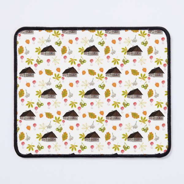 Item preview, Czech cottage life, white, nature pattern designed and sold by Naty Design Prague.