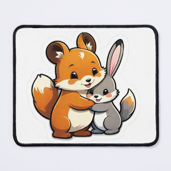 Item preview, Adorable and cute animal friends sharing a hug sticker designed and sold by gemyful.