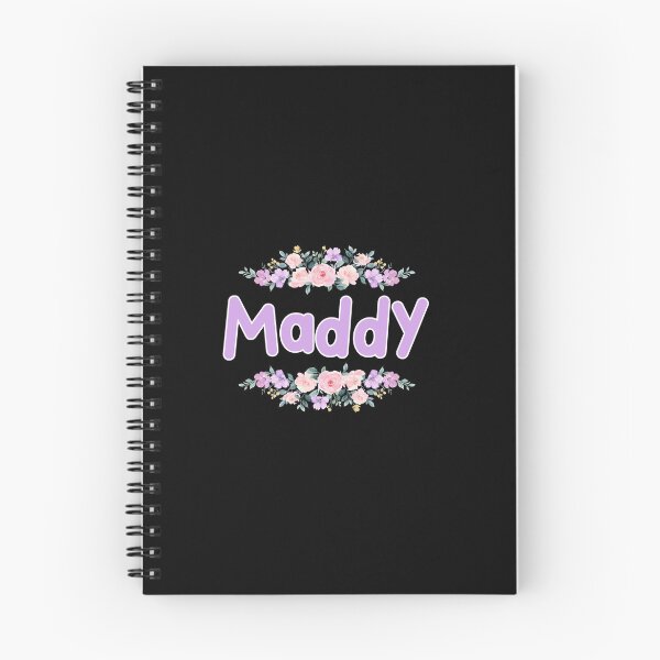 Item preview, Etiqueta con el nombre de Maddy, flor morada (negra) designed and sold by NormadWorld.