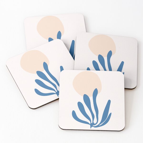 Item preview, Matisse inspired Celadon Blue and Peach Leaf Cutout designed and sold by trdstudio.
