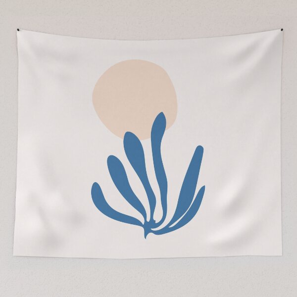 Item preview, Matisse inspired Celadon Blue and Peach Leaf Cutout designed and sold by trdstudio.