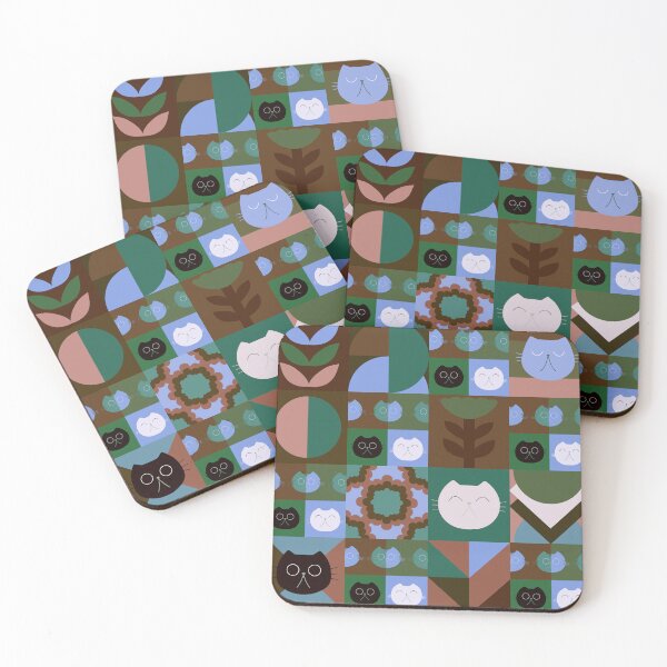 Item preview, Cat Abstract Squares designed and sold by Stephanie McRae.