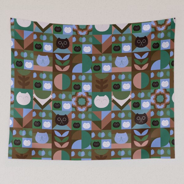 Item preview, Cat Abstract Squares designed and sold by Stephanie McRae.
