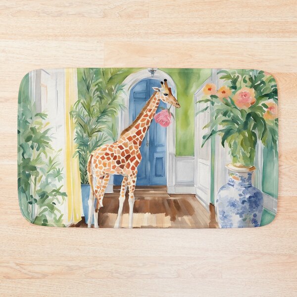 Item preview, Tasty roses, whimsical giraffe painting designed and sold by SophieClimaArt.