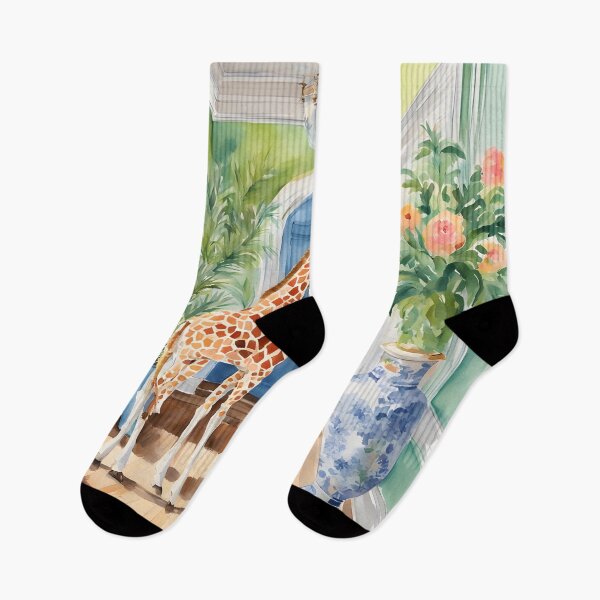 Item preview, Tasty roses, whimsical giraffe painting designed and sold by SophieClimaArt.