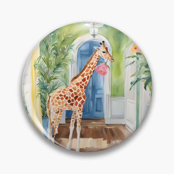 Item preview, Tasty roses, whimsical giraffe painting designed and sold by SophieClimaArt.