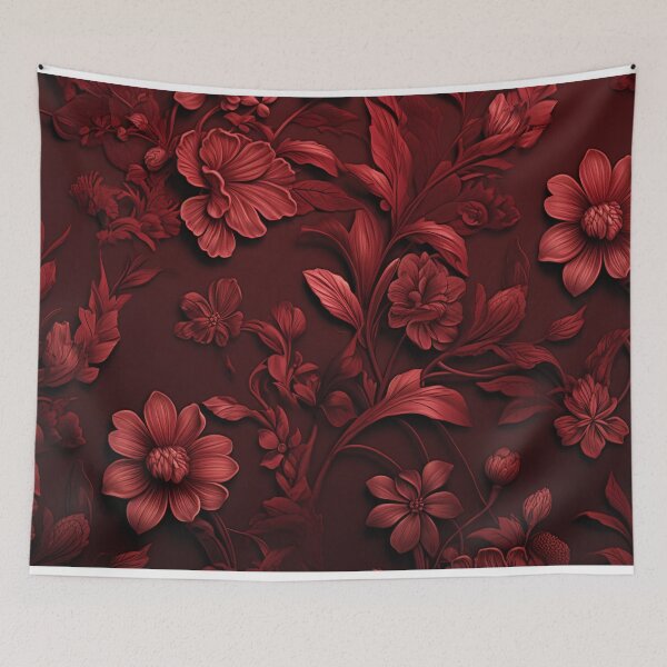 Item preview, Dark Red Floral Pattern  designed and sold by zoldi.