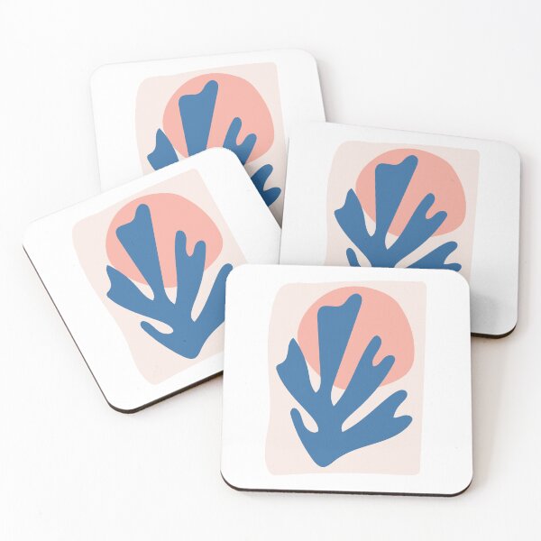 Item preview, Matisse Inspired, Blue and Blush Pink Leaf Cutout designed and sold by trdstudio.