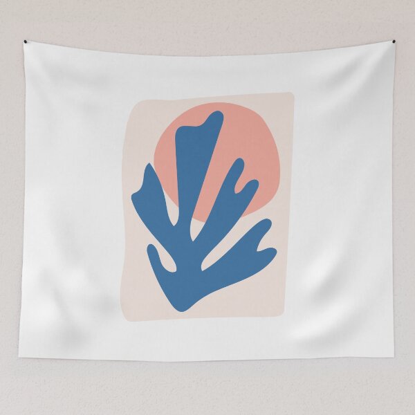 Item preview, Matisse Inspired, Blue and Blush Pink Leaf Cutout designed and sold by trdstudio.