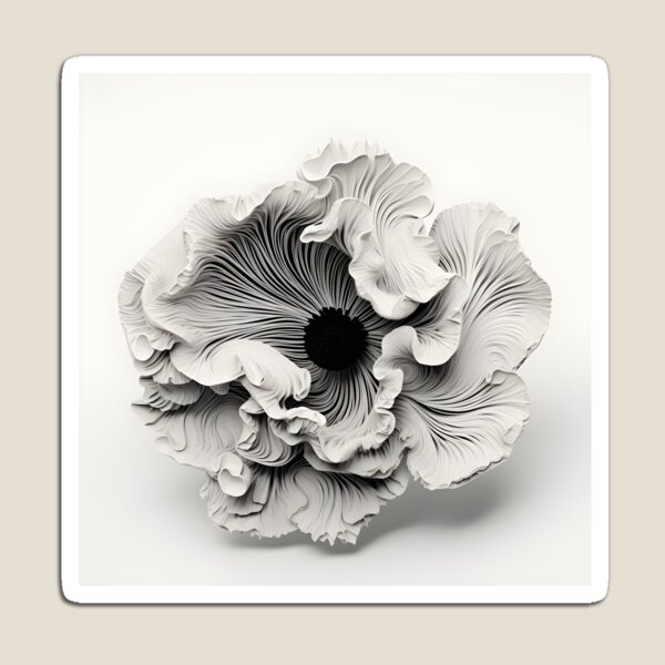 Item preview, Black and white abstract coral anemone designed and sold by dcrc.