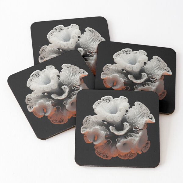 Item preview, black and white abstract coral anemone designed and sold by dcrc.