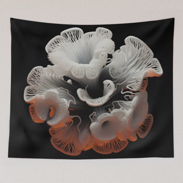 Item preview, black and white abstract coral anemone designed and sold by dcrc.