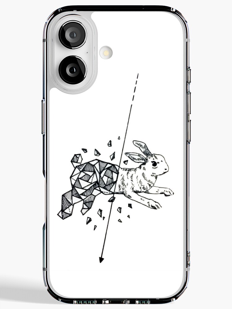 Thumbnail 1 of 5, iPhone Case, Geometric Running Rabbit designed and sold by sarahweath.