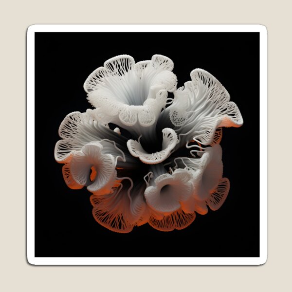 Item preview, black and white abstract coral anemone designed and sold by dcrc.