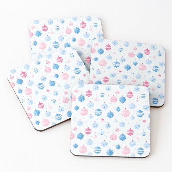 Item preview, Christmas Blue and Pink Bauble Pattern designed and sold by Blue-Banana.