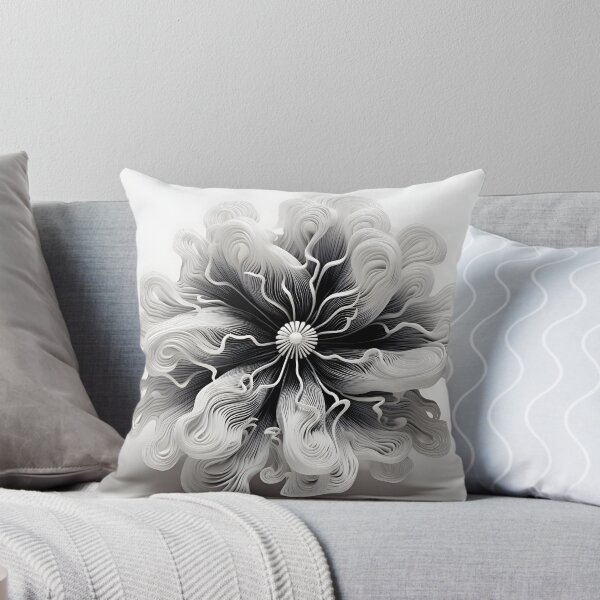 Item preview, black and white abstract coral anemone designed and sold by dcrc.