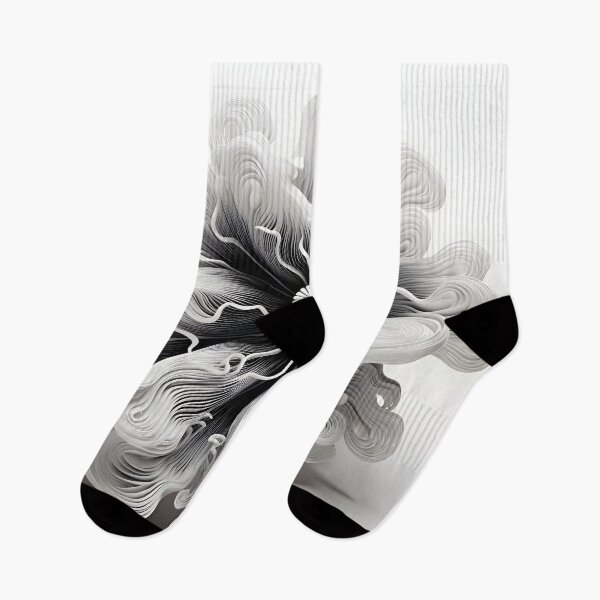 Item preview, black and white abstract coral anemone designed and sold by dcrc.