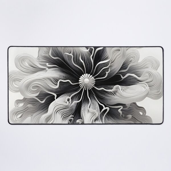 Item preview, black and white abstract coral anemone designed and sold by dcrc.
