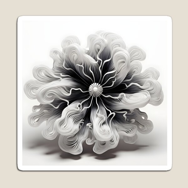 Item preview, black and white abstract coral anemone designed and sold by dcrc.