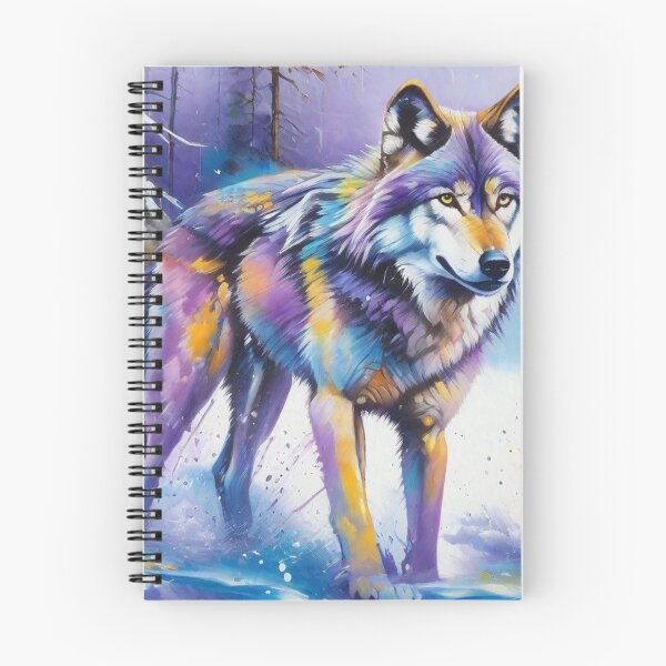 Item preview, Wolf Picture with Splash Paint in the Snow designed and sold by Wolfheartart.