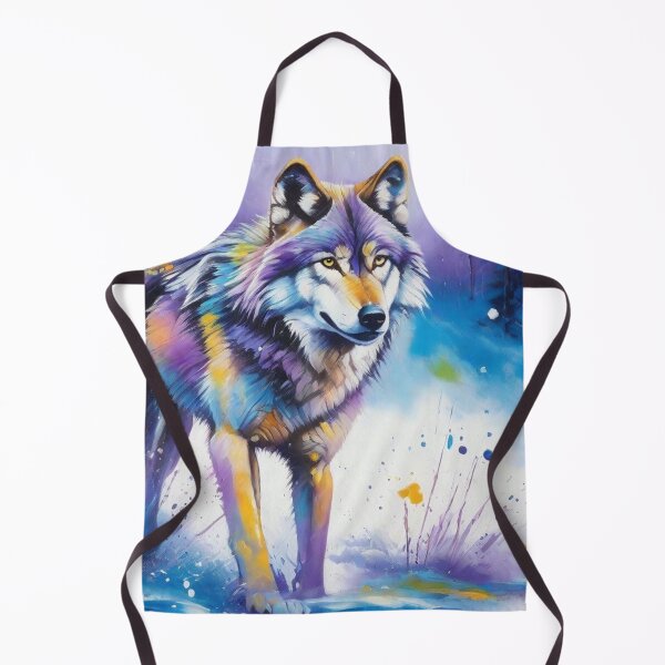 Item preview, Wolf Picture with Splash Paint in the Snow designed and sold by Wolfheartart.