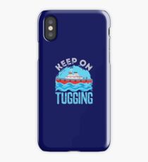Tugboat Gifts Keep On Tugging Distressed Design iPhone Case