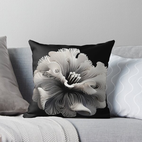 Item preview, black and white abstract coral anemone designed and sold by dcrc.