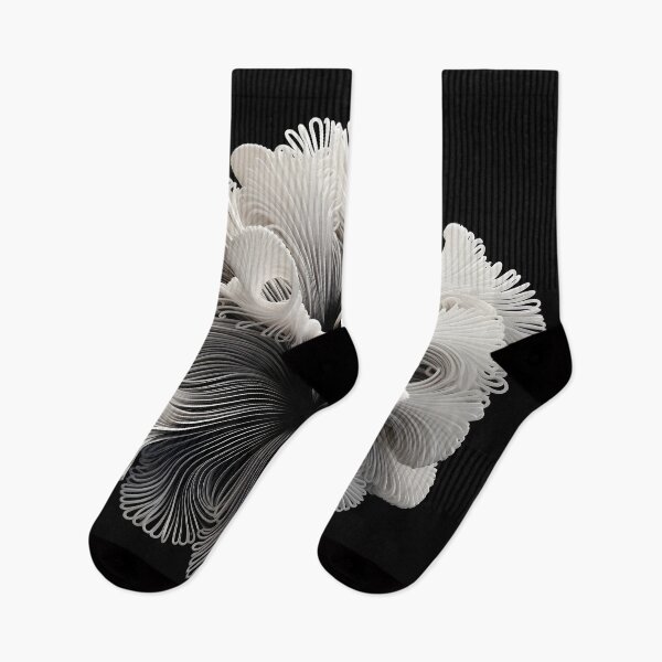 Item preview, black and white abstract coral anemone designed and sold by dcrc.