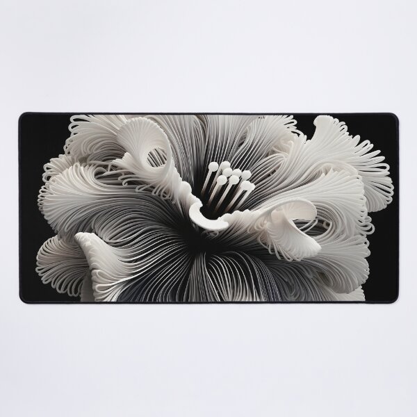Item preview, black and white abstract coral anemone designed and sold by dcrc.