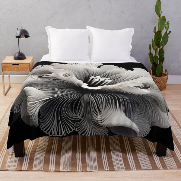 Item preview, black and white abstract coral anemone designed and sold by dcrc.