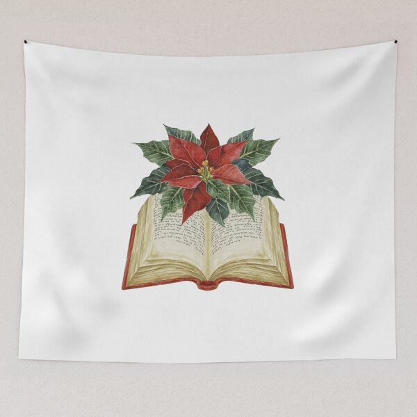 Item preview, Flowers Growing From Book | A beautiful Realistic Poinsettia Flower (Christmas flower) designed and sold by CircinusStore.