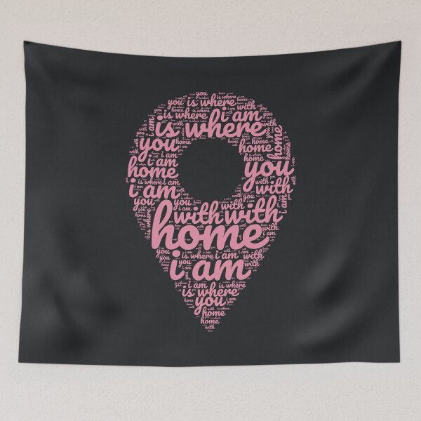 Item preview, Home is where I am with you | Location Sign | Typography Design designed and sold by Enchantedbox.