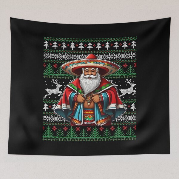 Item preview, Cholo Claus - Ugly Christmas Sweater - Mexican Santa Funny designed and sold by elvisg03.