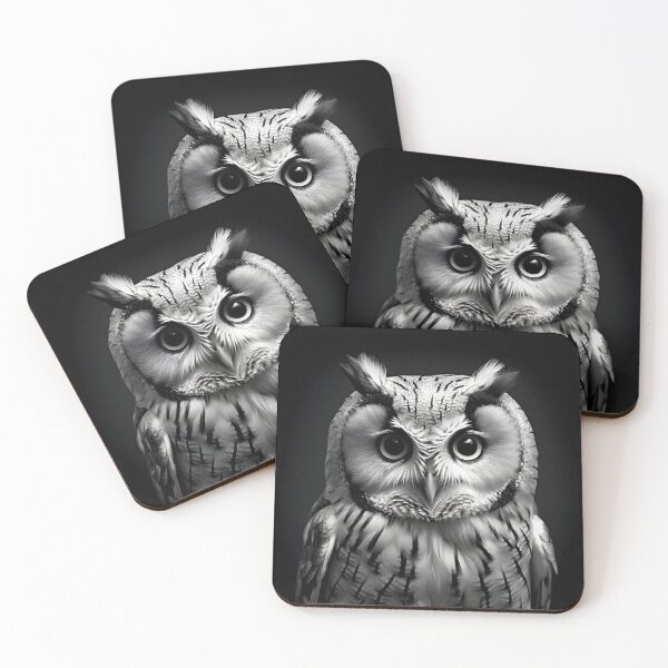 Item preview, Stunning black and white cinematic photo of an owl designed and sold by dcrc.
