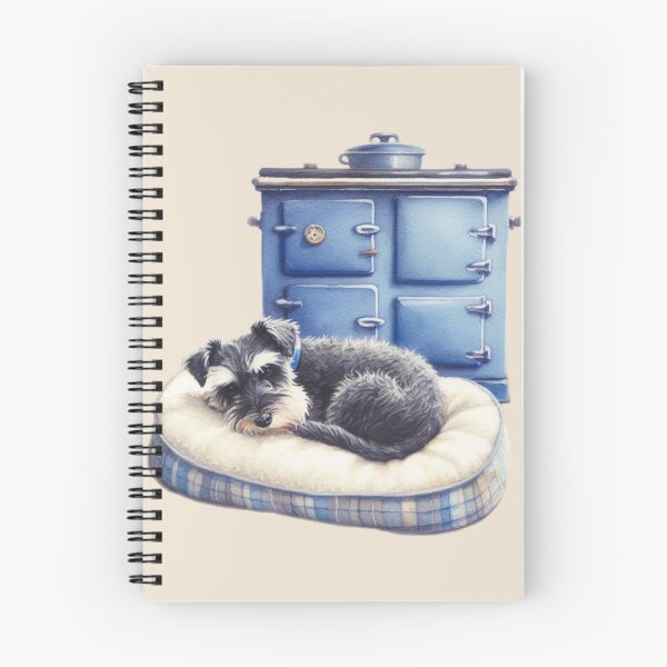 Item preview, Miniature Schnauzer Snoozing in front of the Aga designed and sold by barksandsqueaks.